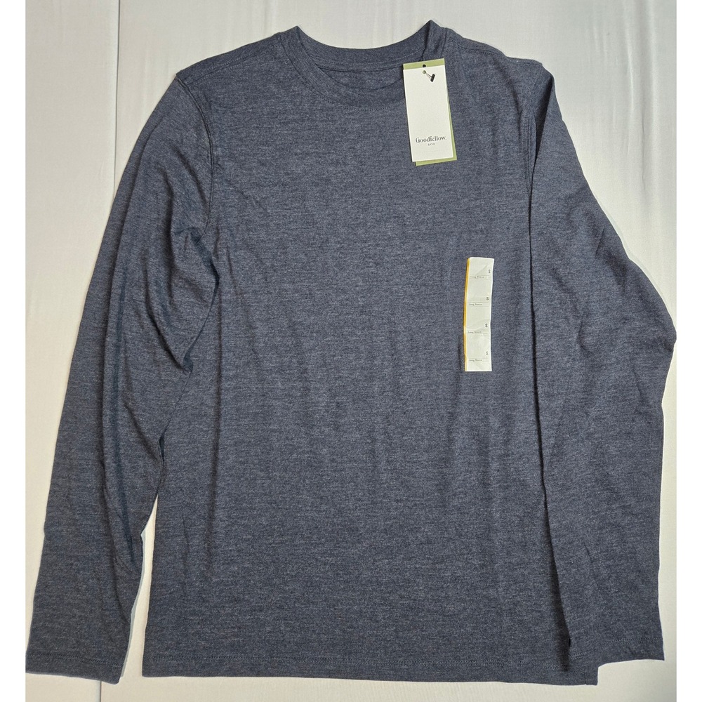 Goodfellow & Co Every Wear Tee Mens Small Navy Blue Long Sleeve Crewneck Shirt
